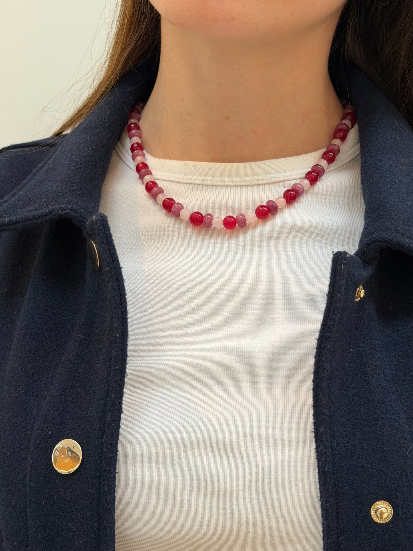 Collar triple Rosa