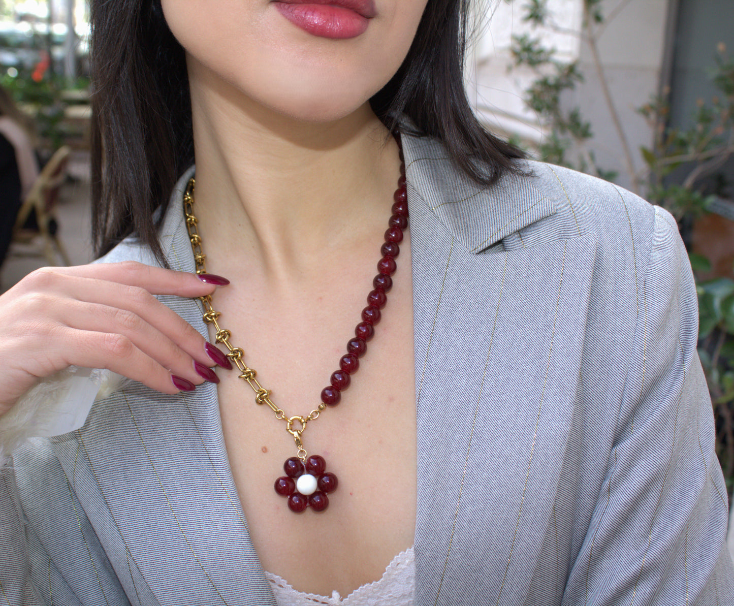 Collar Elena Granate