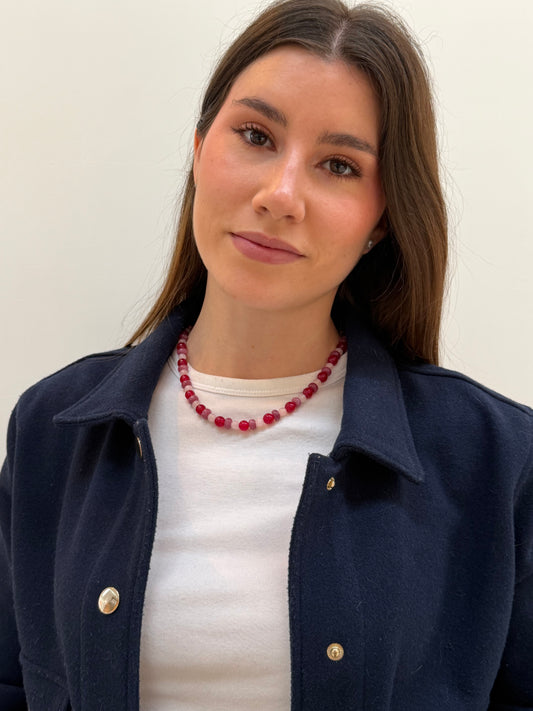 Collar triple Rosa